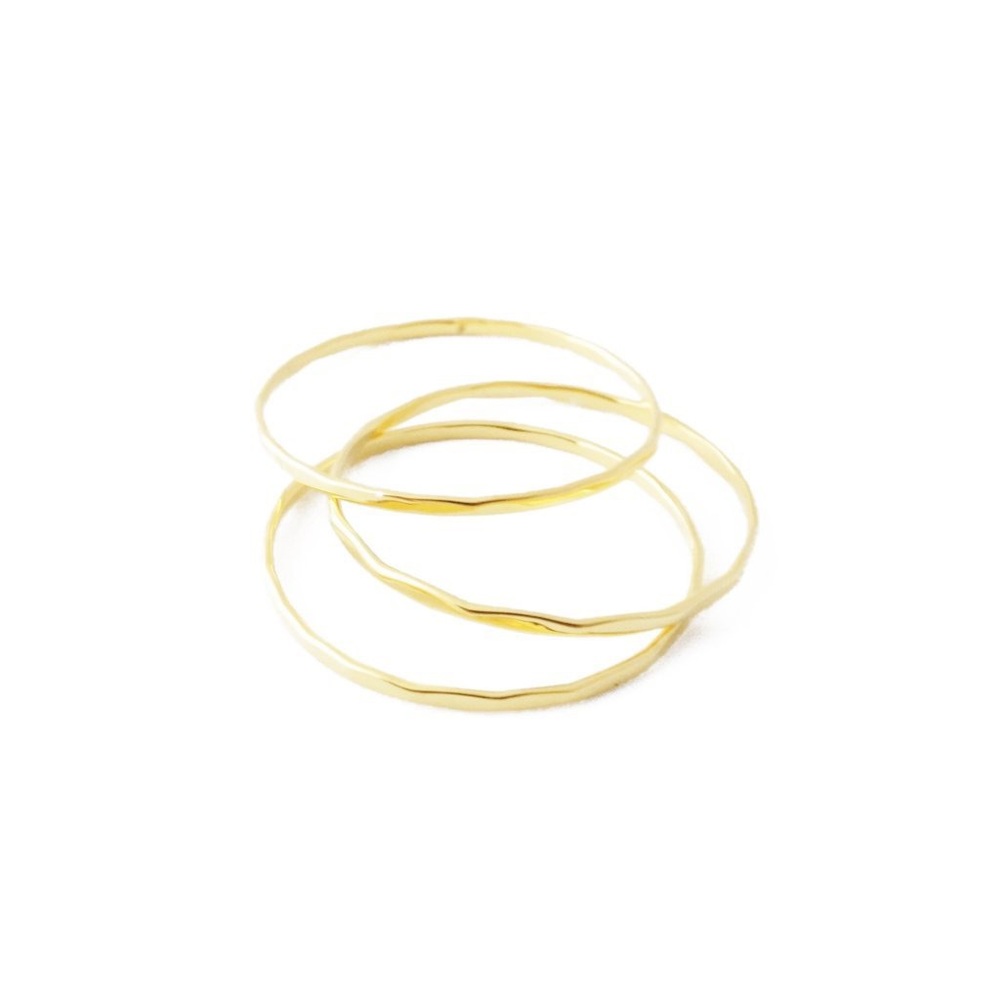 Honeycat Super Skinny Hammered Stacking Ring